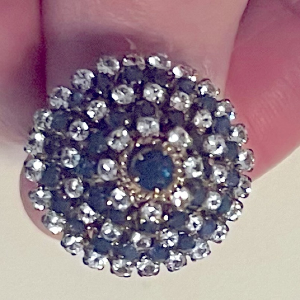 Diamond and Sapphire Ballerina Estate Ring - Picture 15 of 16